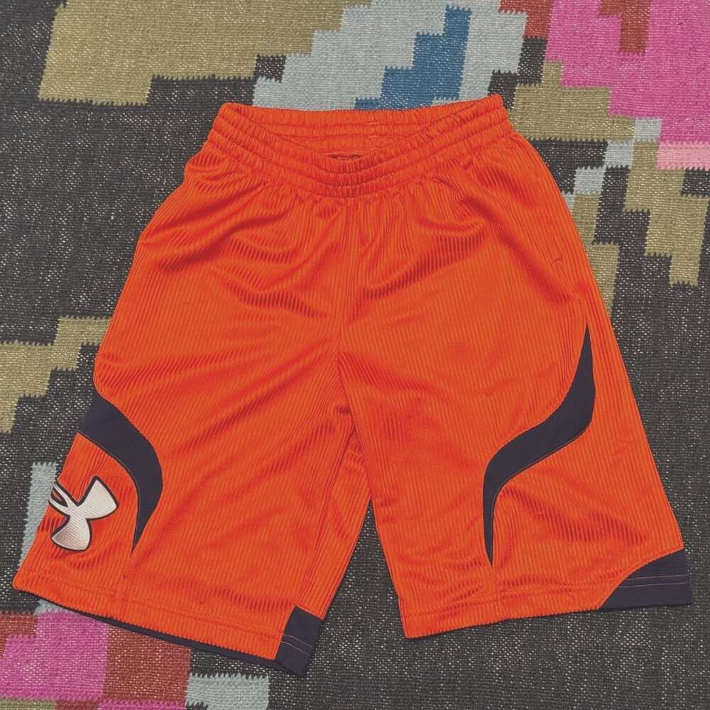 Under Armour Basketball Lacrosse Training Shorts, Orange, Youth Medium